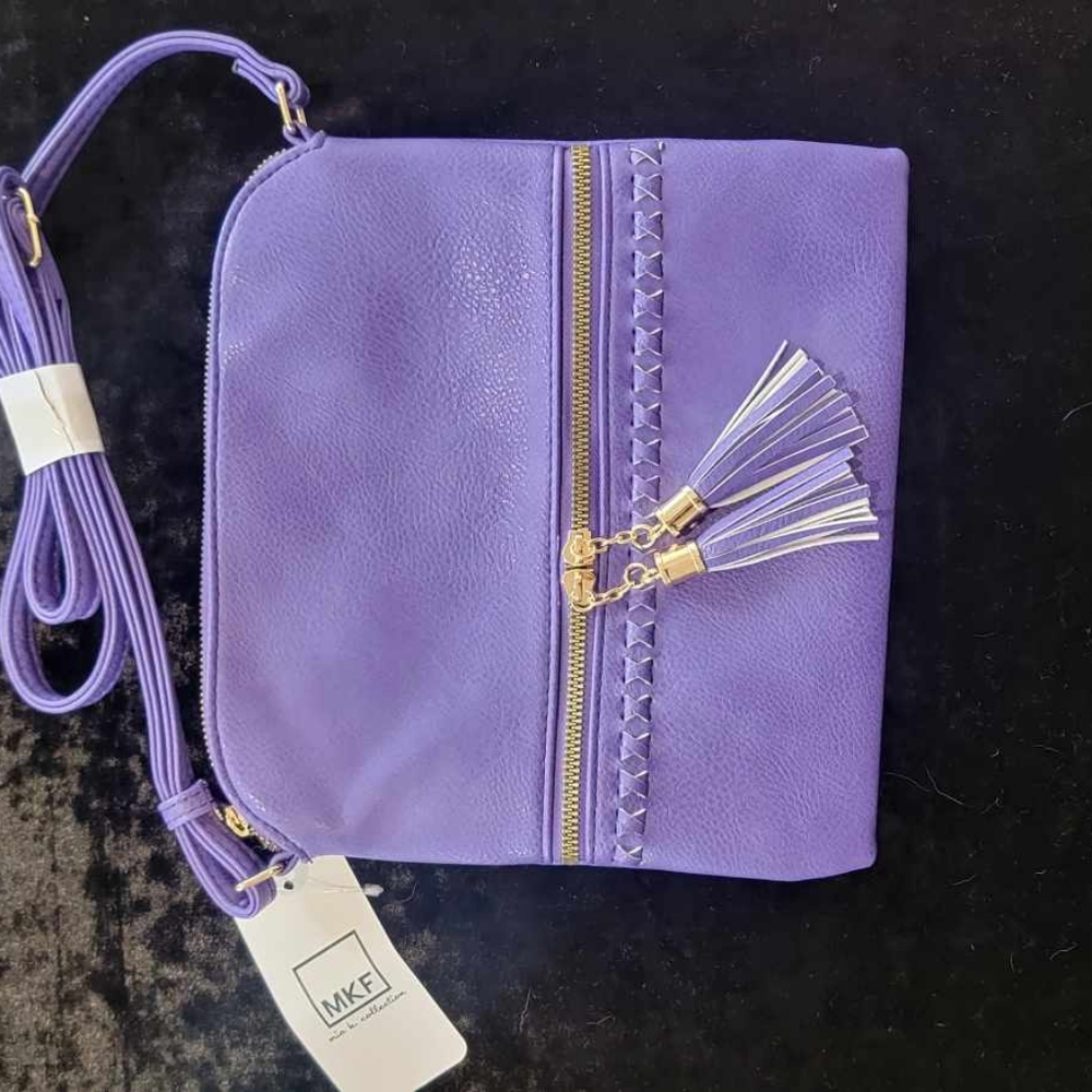 NEW MLK Collection by Mia K. Purple Vegan Leather Crossbag